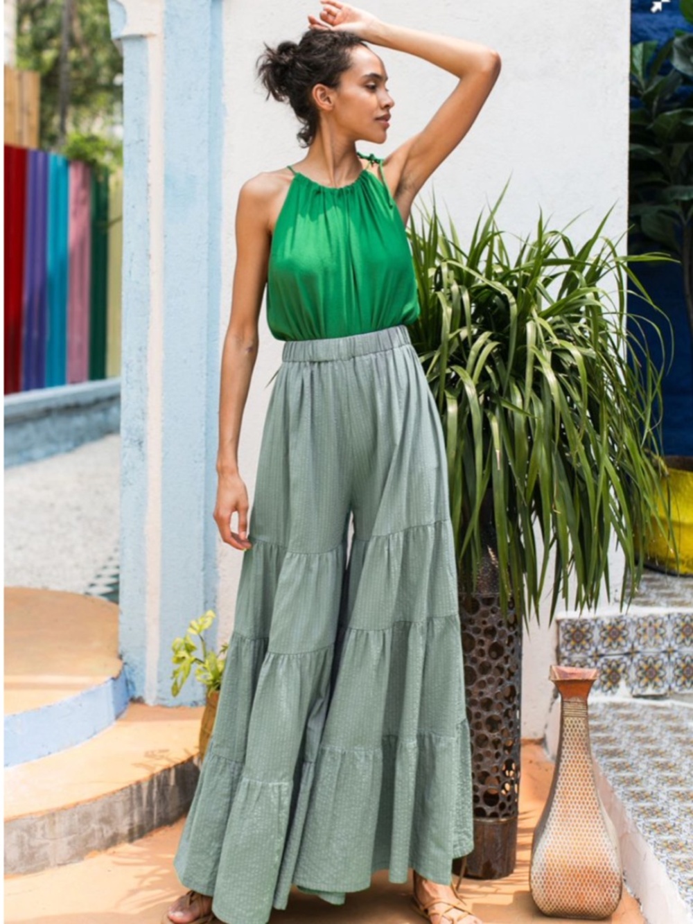 Chicwish Sunny Days Wide-Leg Pants; Sz M/L